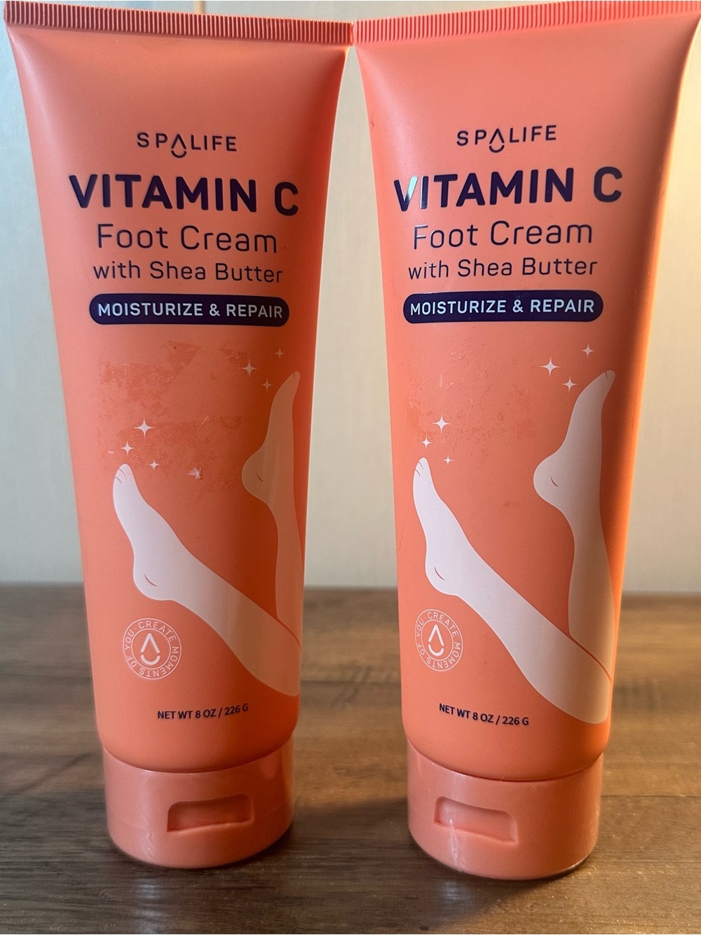 Spalife 2pk Vitamin C Foot Cream With Shea Butter Moisturizing Repair 8 Oz NEW